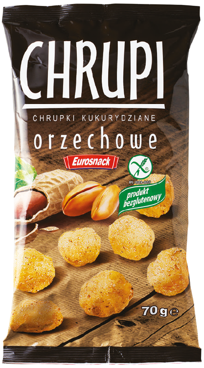 Chrupki Chrupi o smaku orzechowym Eurosnack 70g widok główny