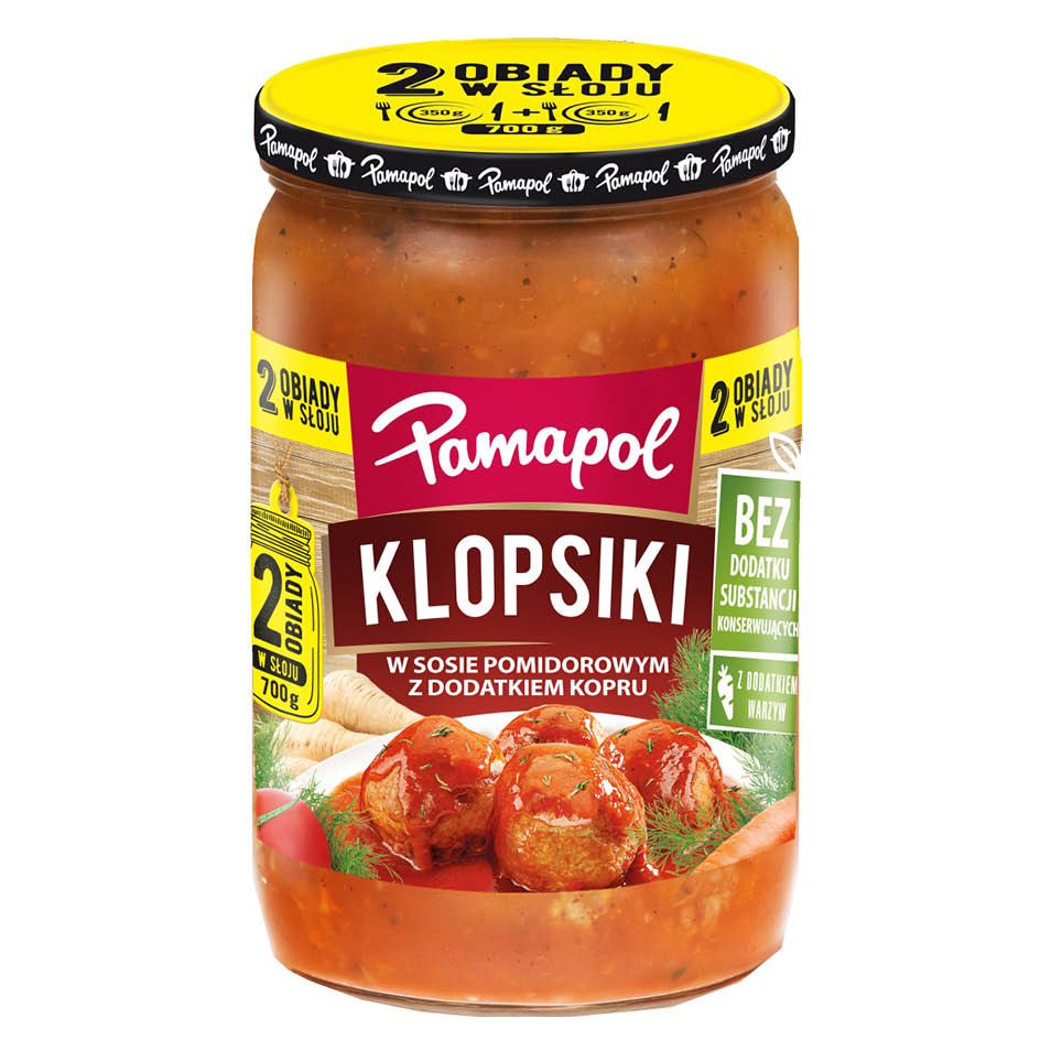 Klopsiki w sosie pomidorowym z koprem Pamapol 700g widok 1