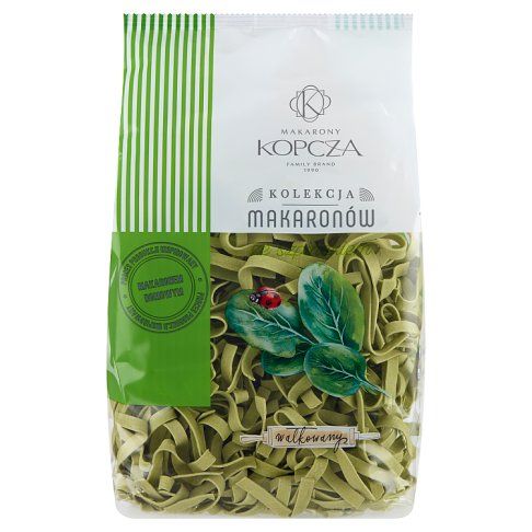 Makaron tagliatelle ze szpinakiem Kopcza 400g widok 1