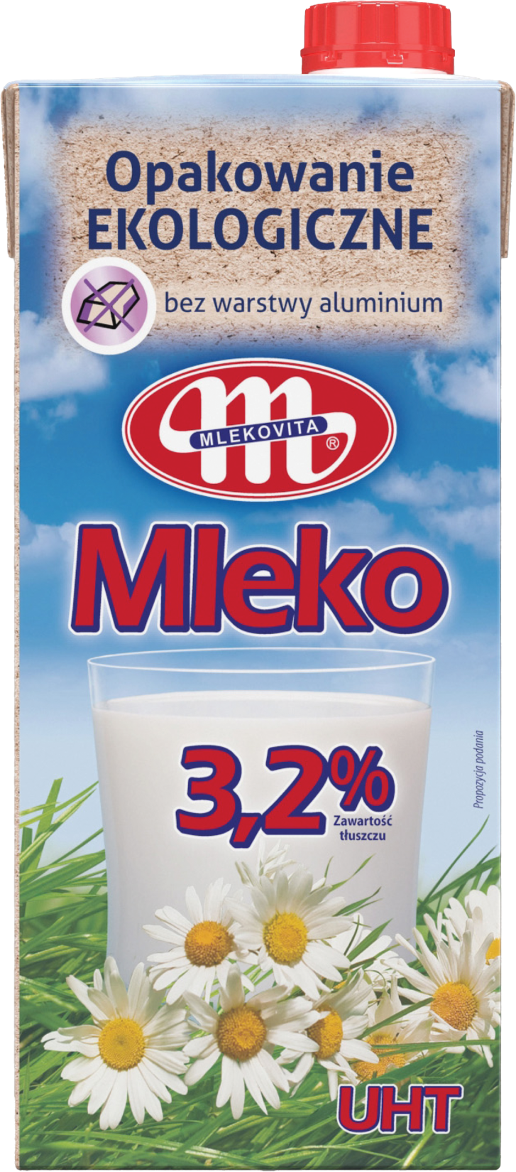 Mleko UHT 3,2% Mlekovita 1l widok główny
