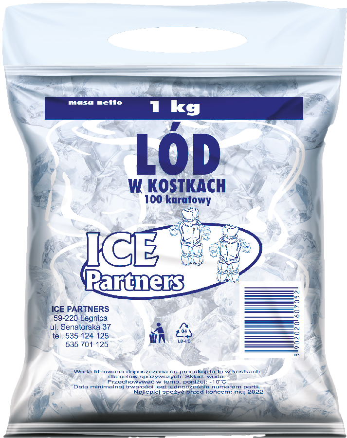 Lód w kostkach Ice Partners 1kg widok 1
