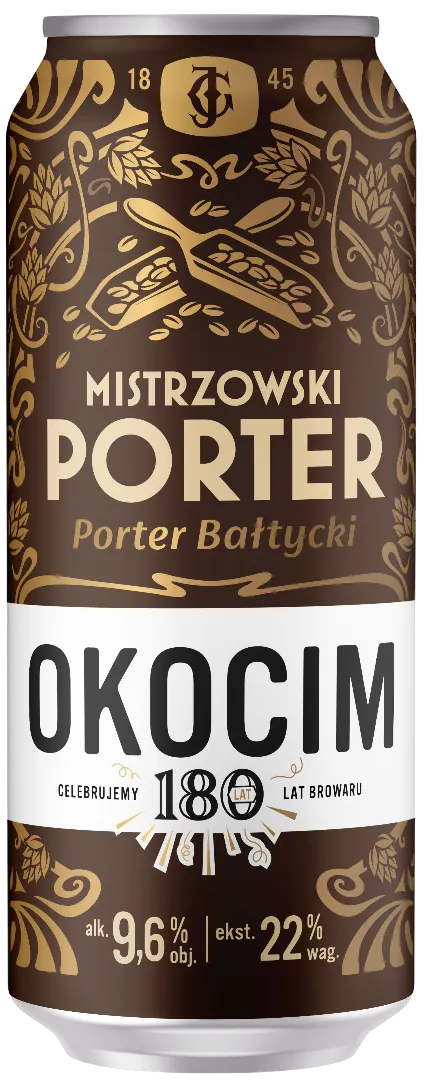 Piwo Okocim porter 0,5l 9,6% puszka widok 1