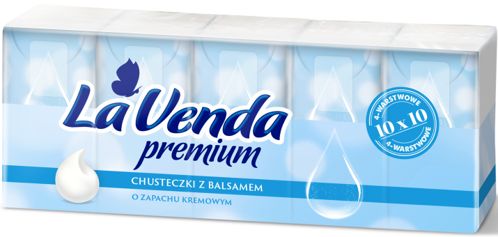 Chusteczki hig. z balsamem Lavenda Premium 4w 1szt widok główny