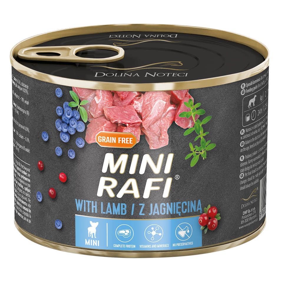 Karma dla psa mokra z jagnięciną Rafi mini 185g widok 1