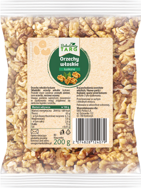 Orzechy włoskie łuskane Bakaliowy Targ 200g widok główny 