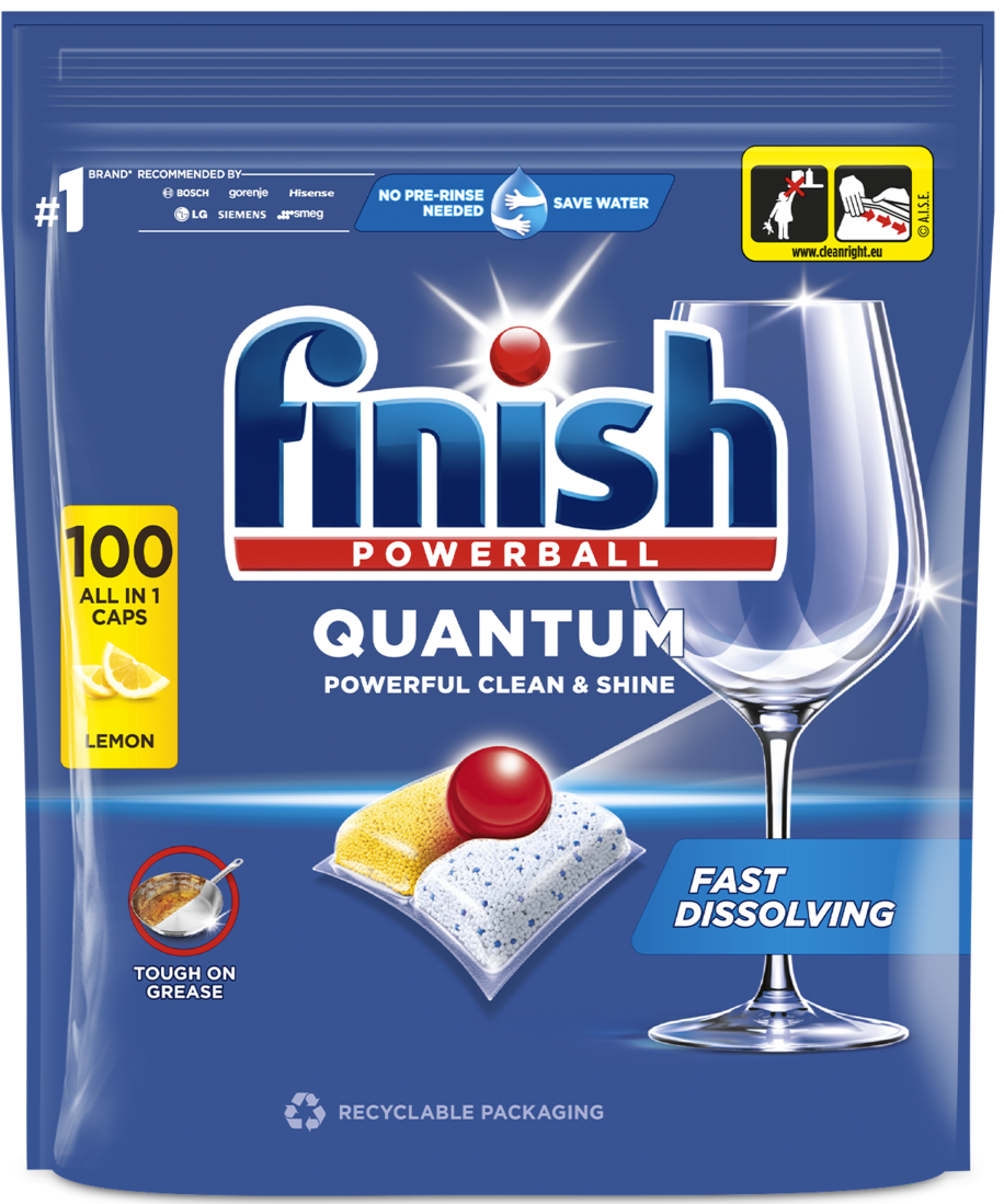 Kapsułki do zmywarki lemon Finish Quantum 100szt widok 1