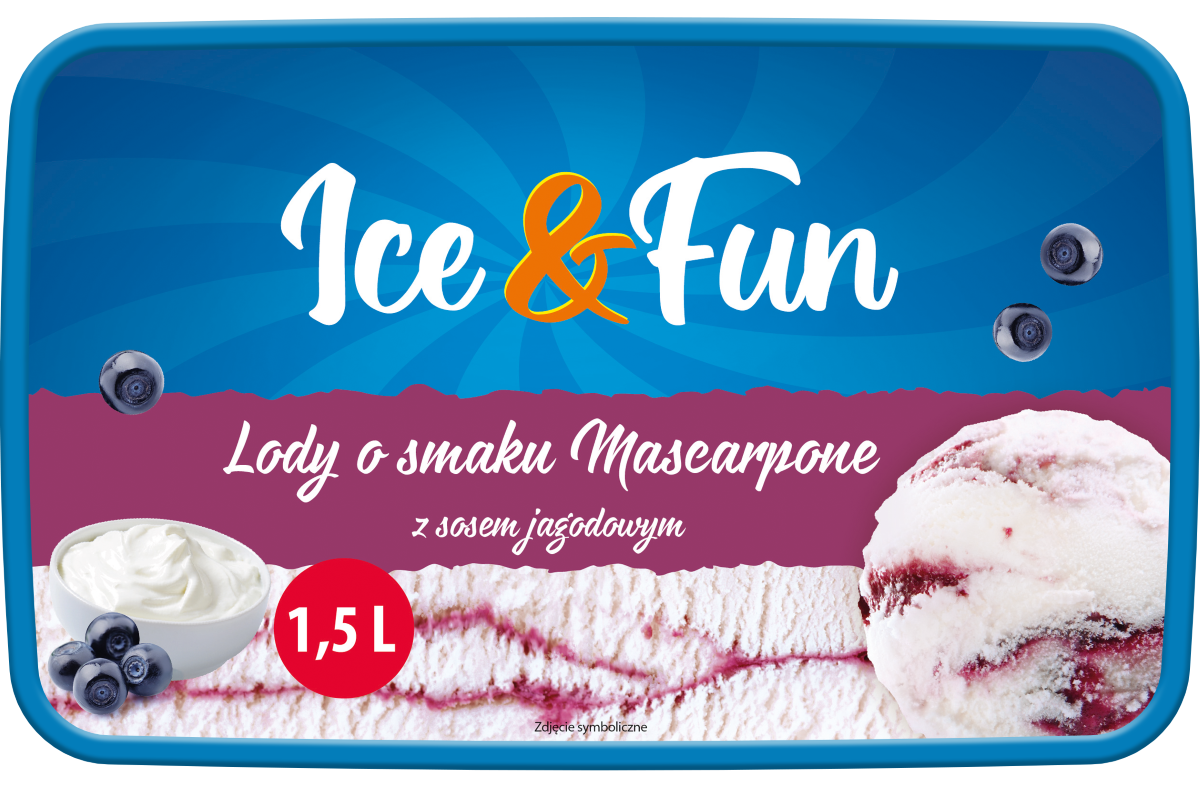 Lody o sm. mascarpone z sosem jagod. Ice&Fun 1,5l widok 1