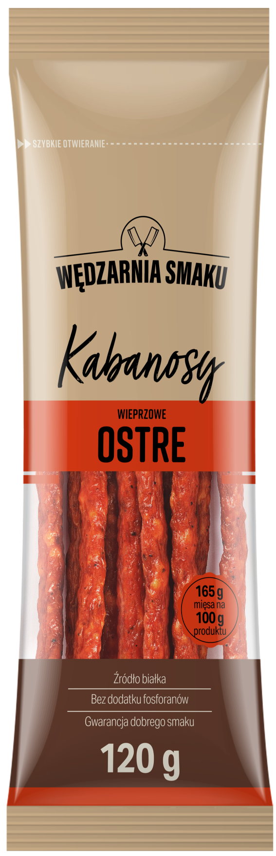 Kabanosy wieprzowe ostre Wędzarnia Smaku 120g widok 1