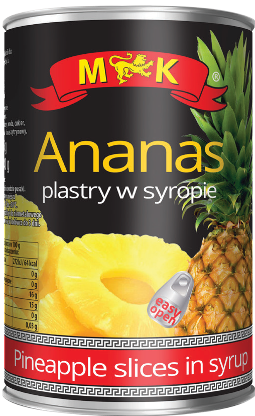 Ananasy plastry w syropie Hillios 565/340g widok 1