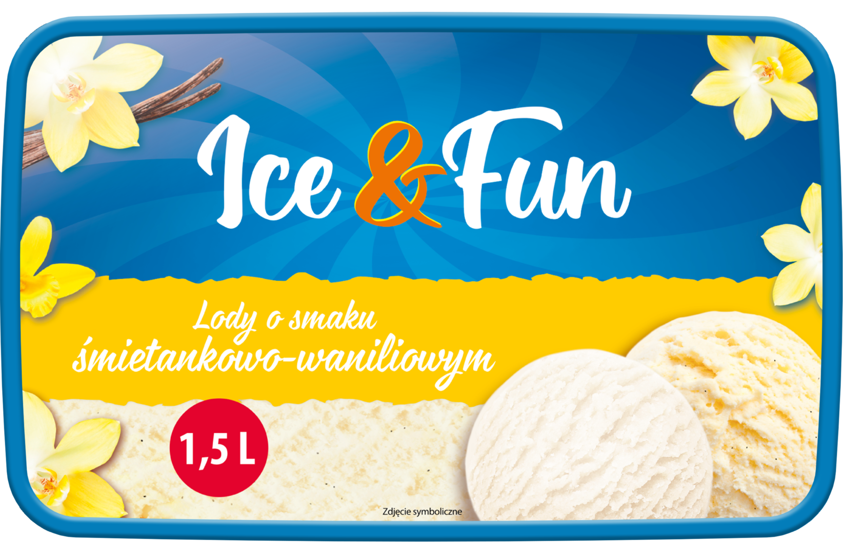 Lody śmietankowo waniliowe Ice&Fun 1,5l widok 1