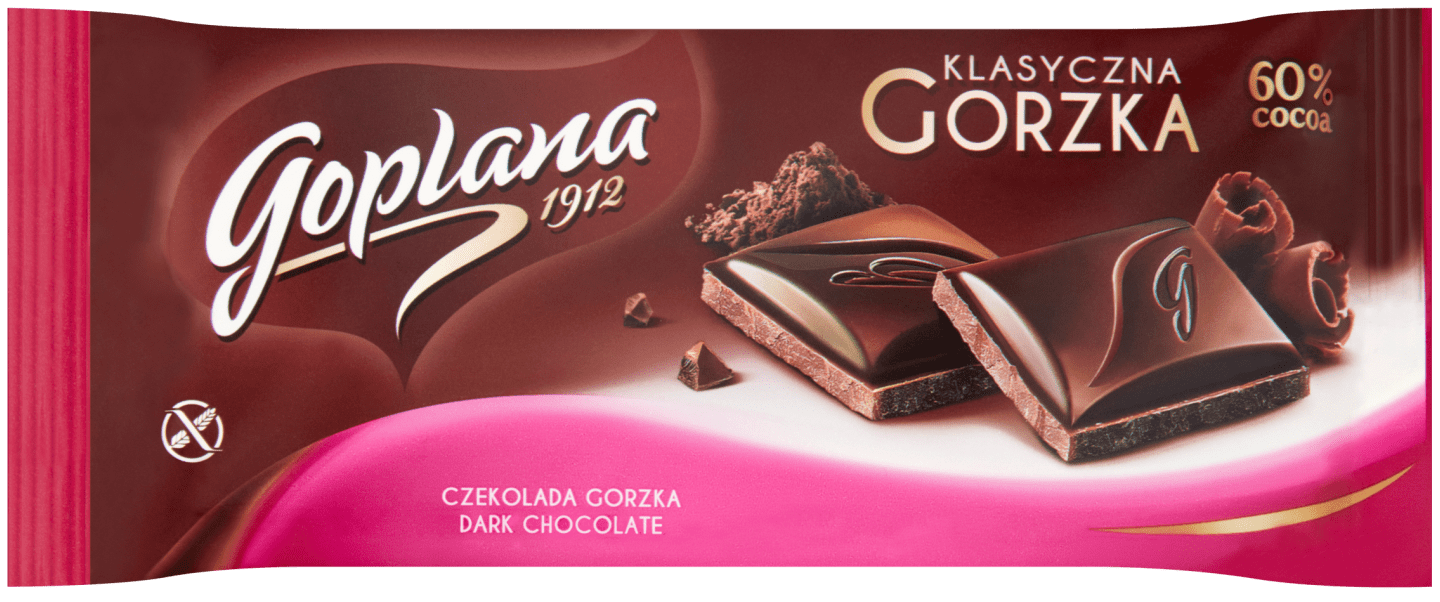Czekolada gorzka 60% Goplana 90g widok główny