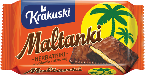 Herbatniki w polewie kakaowej Maltanki Krakus 80g widok główny