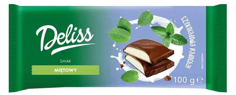 Czekolada mleczna z nadz miętowym Deliss 100g widok 1