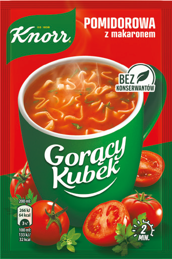 Zupa Gorący Kubek pomidorowa z makaronem Knorr 19g widok 1