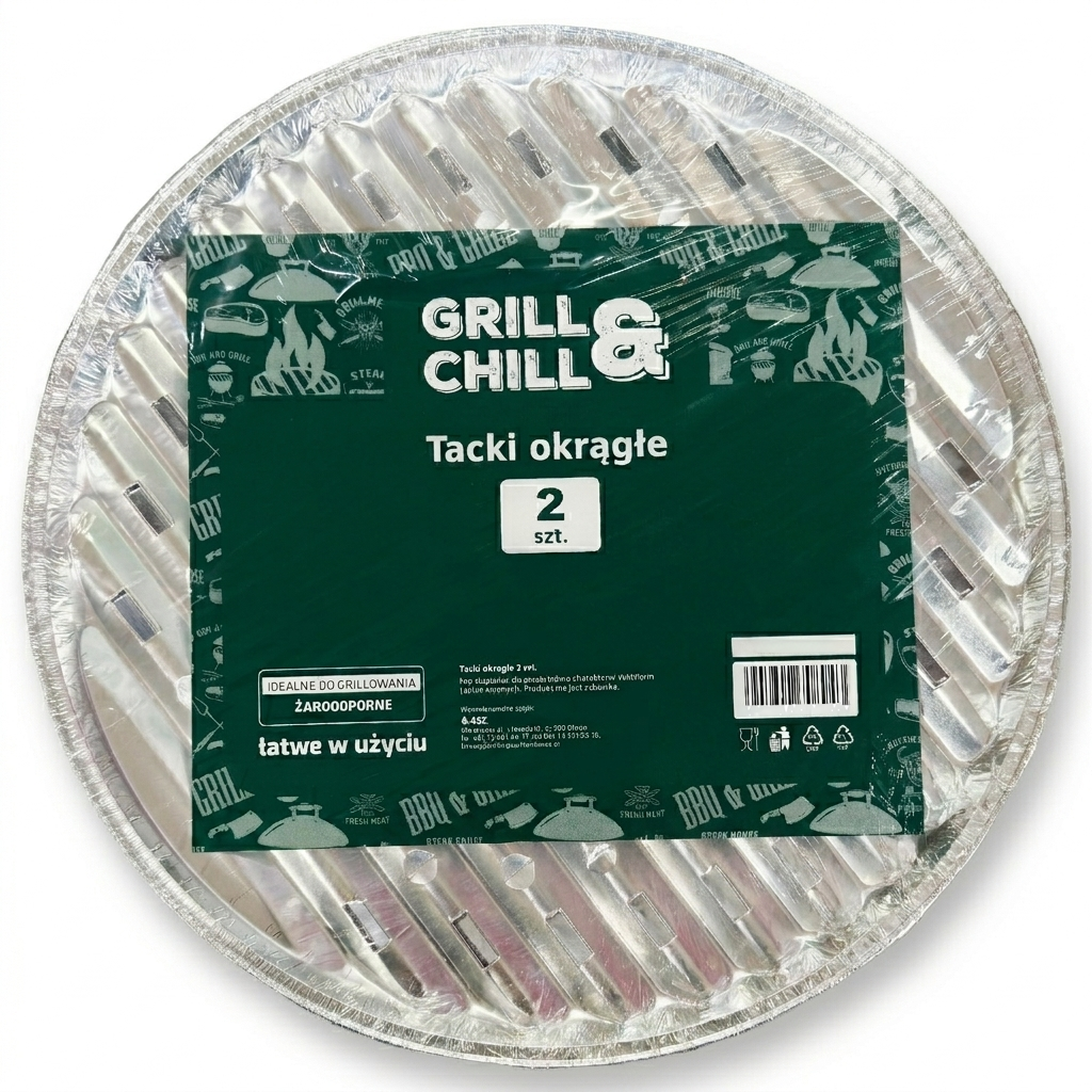 Tacki aluminiowe okrągłe Grill&Chill 2szt widok główny