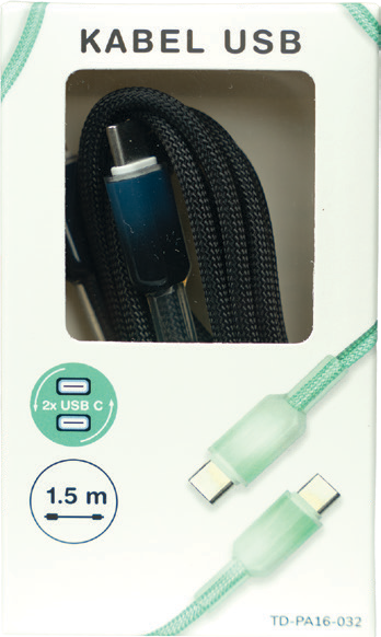 Kabel USB oplot 1,5m mix widok 1