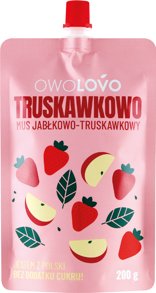 Mus jabłko truskawka Owolovo 200g widok 1