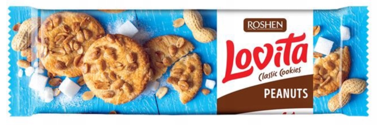 Ciastka Lovita z orzechami arachid. Roshen 150g widok 1