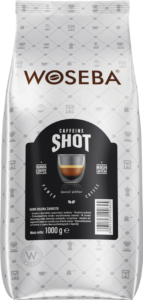 Kawa ziarnista caffeine shot Woseba 1kg widok główny 