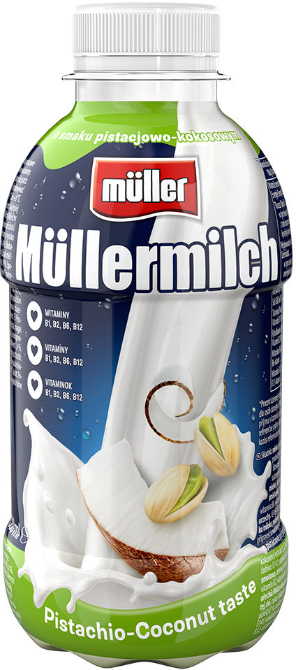 Mleko pistacja kok/karme cias Mullermilch 400g mix widok 3