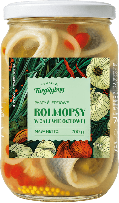 Rolmopsy w zalewie octowej Targ Rybny 700/375g widok główny