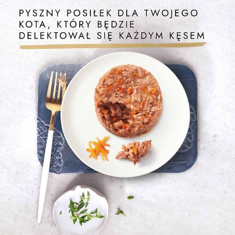 Karma dla kota mokra kurczak z march. Gourmet 85g widok 16