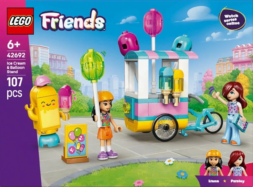 Zabawka Lego Friends stoisko z lodami i balonami widok 1
