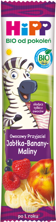 Batonik owocowy jabłko banan malina Hipp 23g widok główny