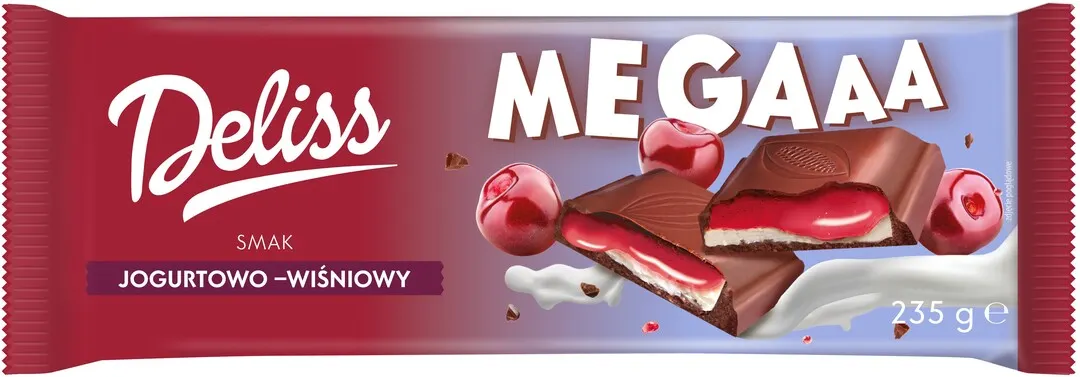 Czekolada mleczna jogurtowo wiśniowa Deliss 235g widok główny 