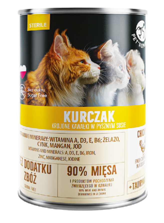 Karma dla kota mokra kur Pet Republic sterile 400g widok główny