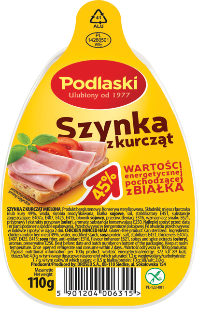 Szynka z kurcząt mielona Drosed 110g widok 1