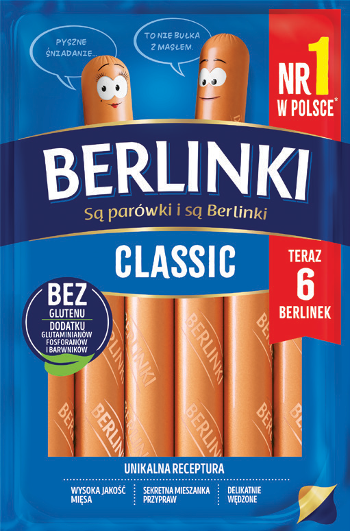 Parówki classic Berlinki 282g widok główny