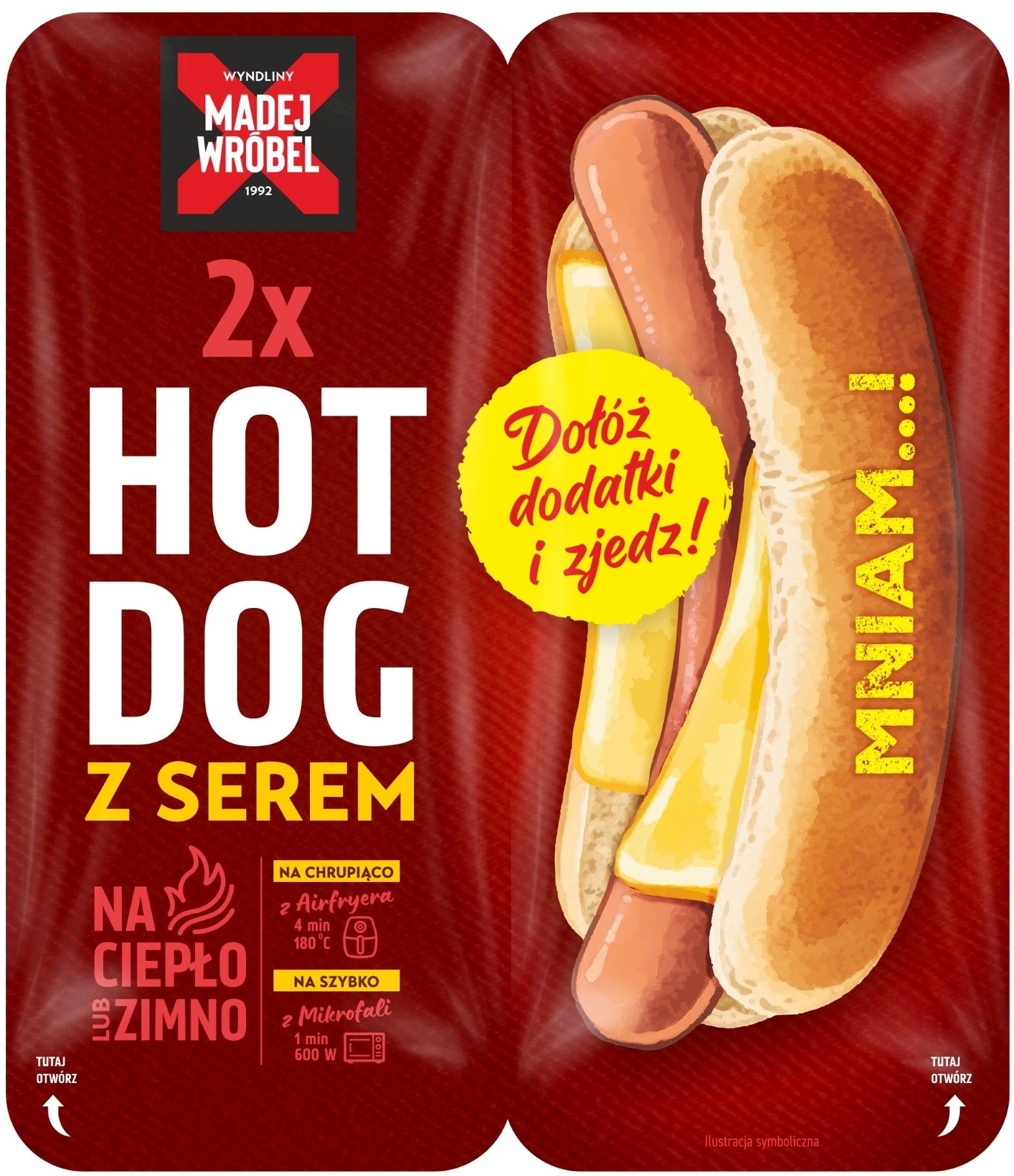 Hot dog z serem Madej Wróbel 230g widok 1