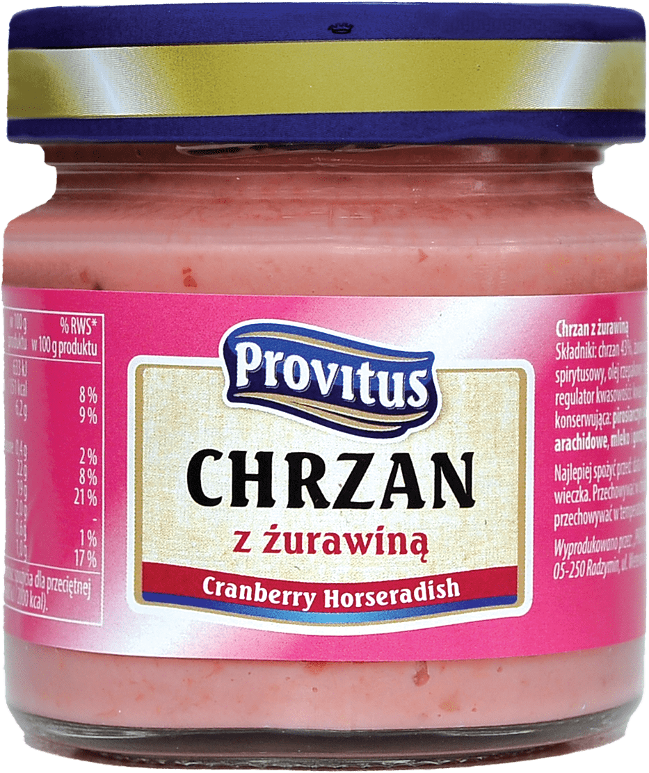 Chrzan z żurawiną Provitus 210g widok główny