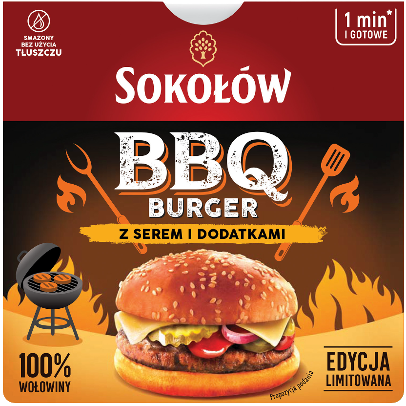 Burger BBQ z serem Sokołów 150g widok 1