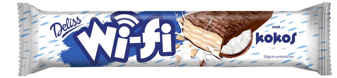 Wafelek kokosowy w czek. mlecz. Wifi Deliss 40g widok 1
