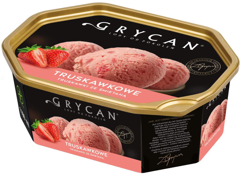 Lody Grycan truskawkowe 1,1l widok 2
