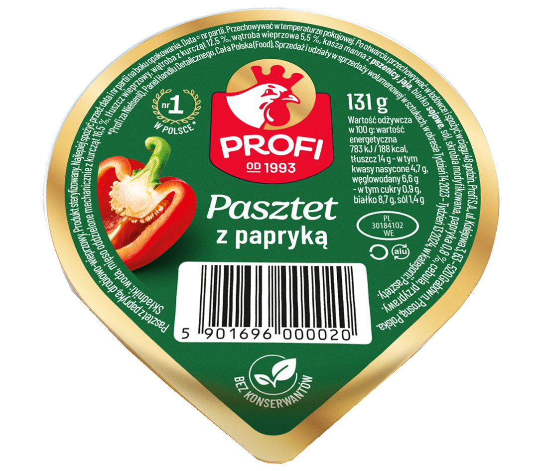 Pasztet drobiowy pieczarka/papryka Profi 131g mix widok 2