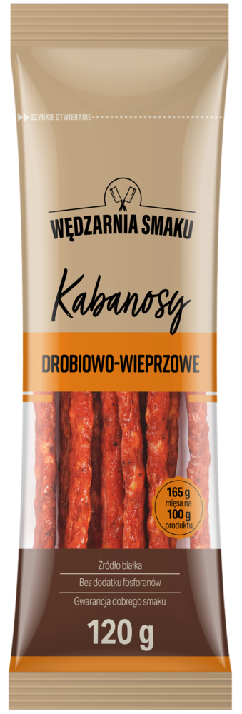Kabanosy drobiowo wieprzowe Wędzarnia Smaku 120g widok 1