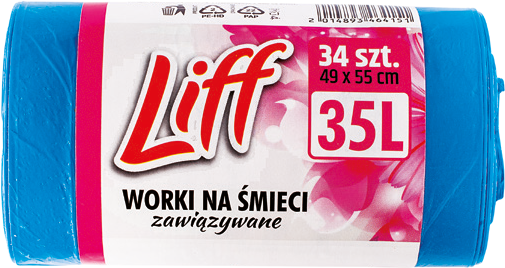 Worki na śmieci niebieskie Liff 35l 34szt widok 1