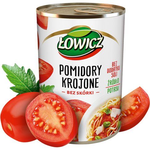 Pomidory krojone bez skórki Łowicz 400/240g widok 3