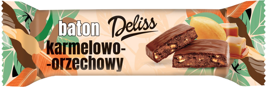 Baton karmelowo orzechowy w czek mlecz. Deliss 40g widok 1