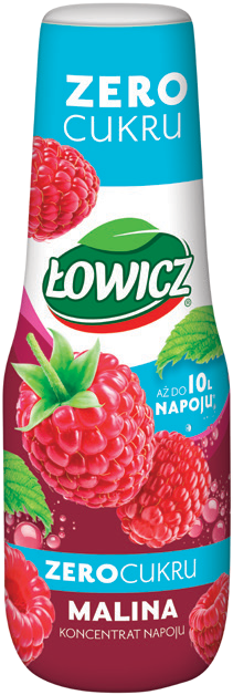 Koncentrat napoju malina zero cukru Łowicz 0,5l widok 1