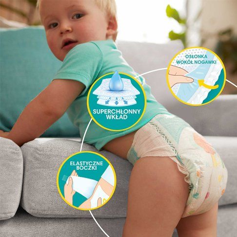 Pieluchy 3 midi 6-10kg active baby Pampers 54szt widok 18