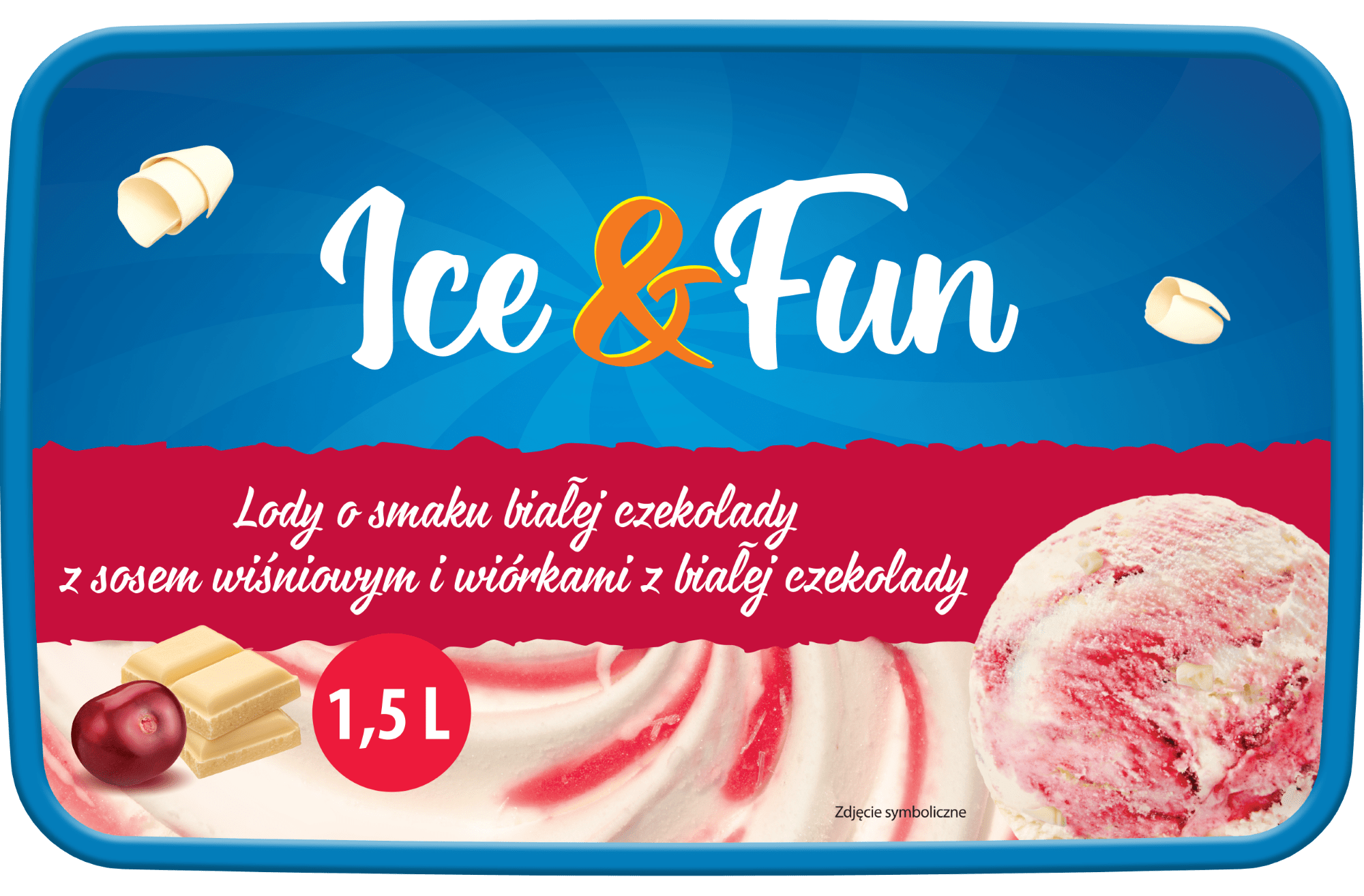 Lody o sm. białej czek. z sos. wiś. Ice&Fun 1,5l widok 1