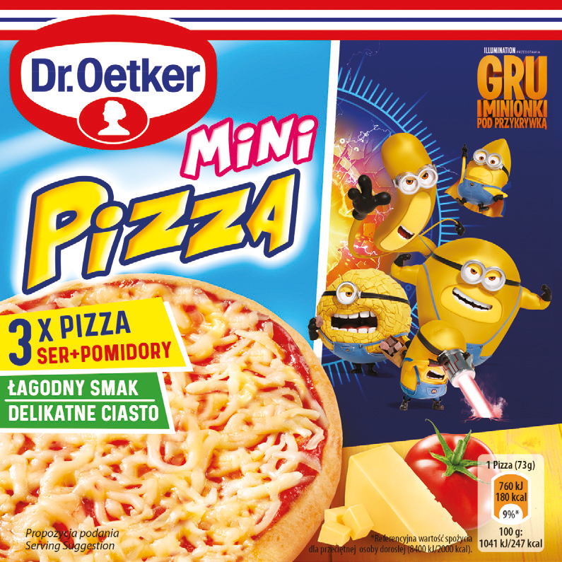 Pizza mini ser pomidor Minionki Dr.Oetker 3x73g widok 1
