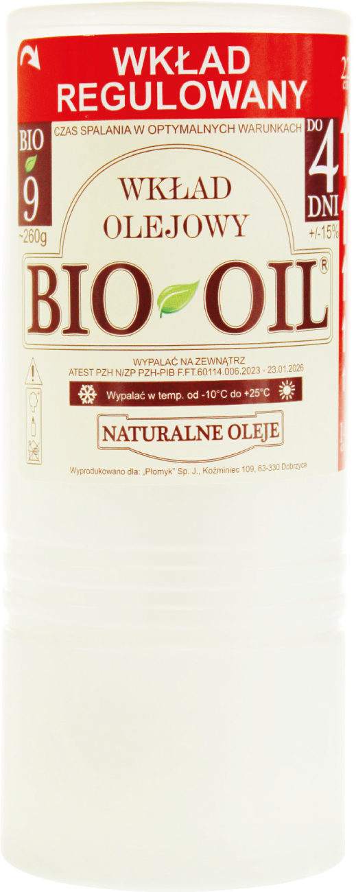 Wkład olejowy regulowany BIO9 260g 4 dni widok główny