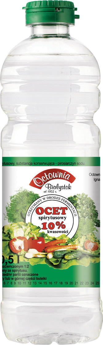 Ocet spirytusowy 10% Octownia Białystok 0,5l widok główny