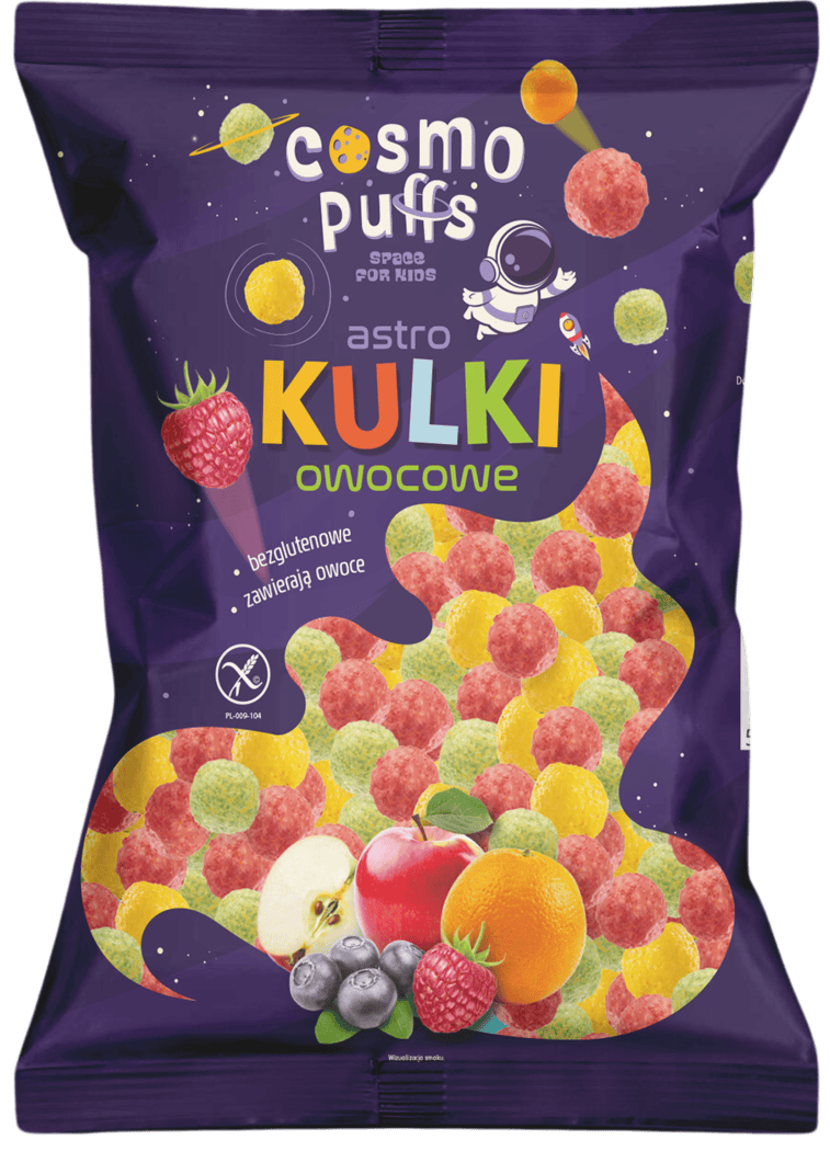 Chrupki kukurydziane kulki owocowe Eurosnack 100g widok 1