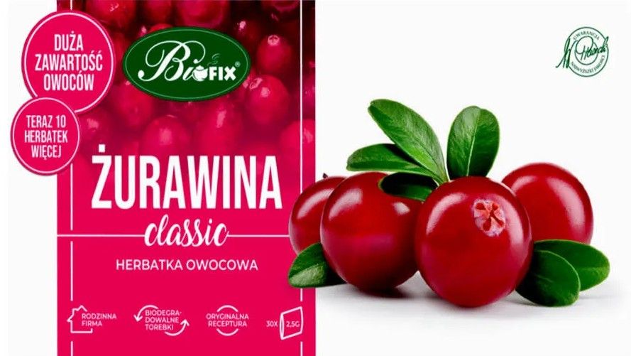 Herbata owocowa żurawina Bifix 30x2,5g widok 1
